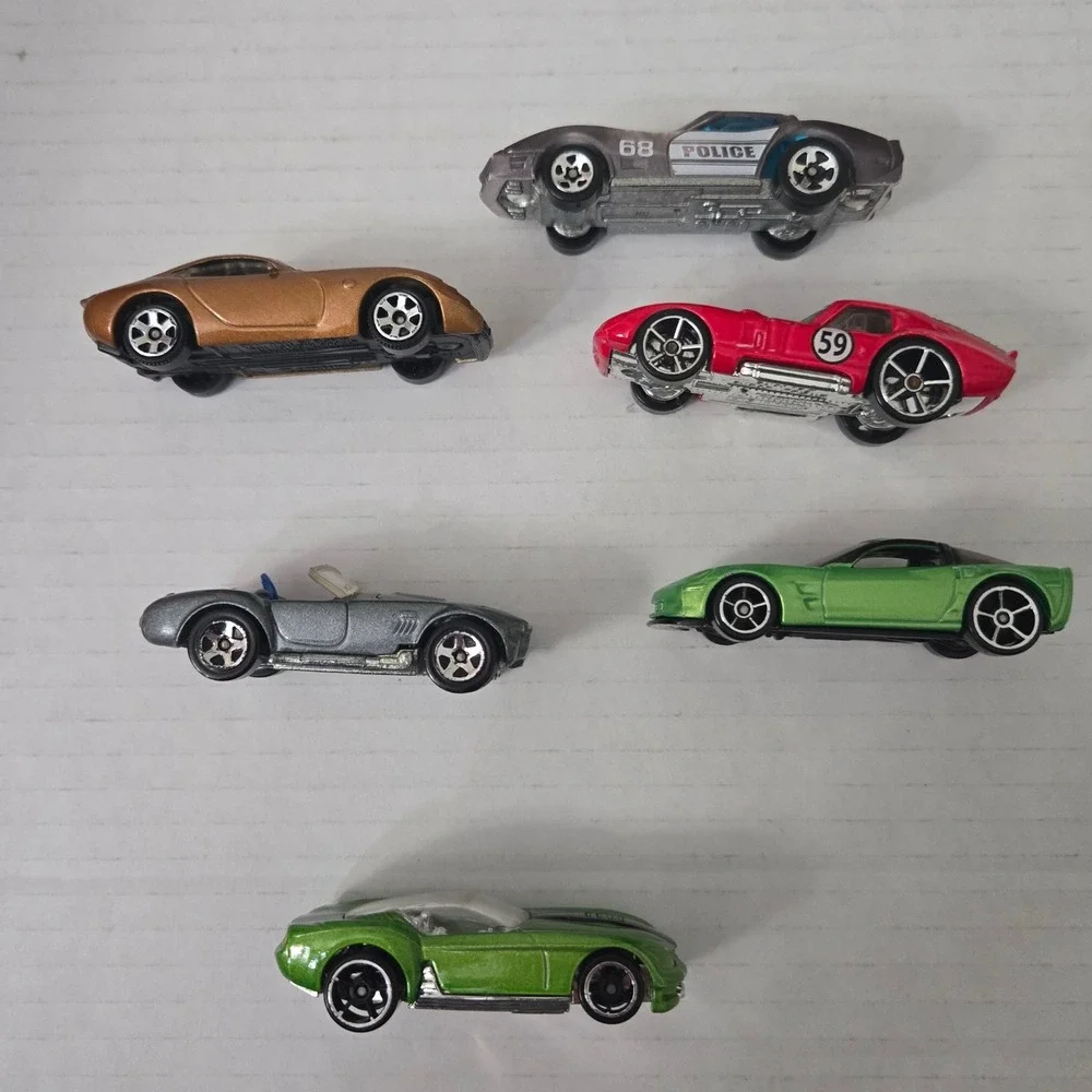 Vintage Hot Wheels Shelby Cobra Opening Hood Diecast Sports Car Lot of 6 Mattel
